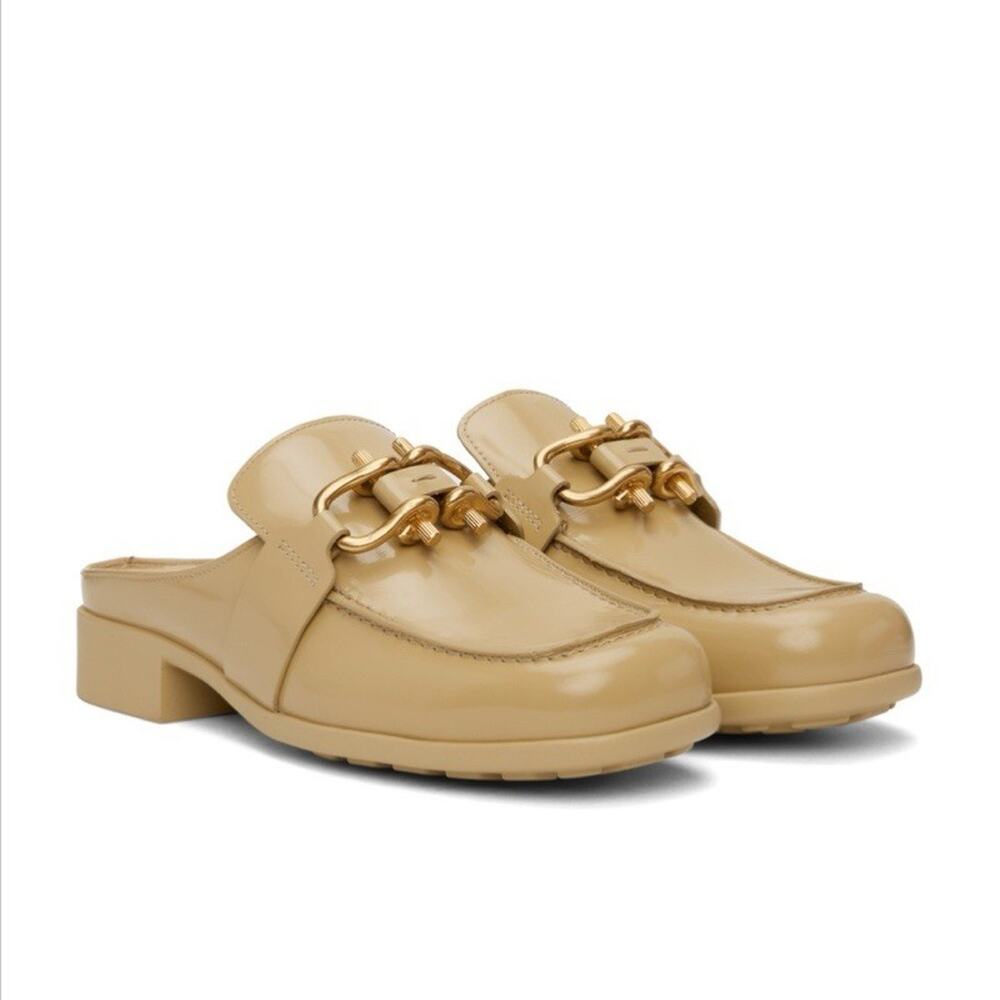 Bottega Veneta Monsieur 40 US 10 Loafers Beige Patent Leather Mules NWOB $1,200
